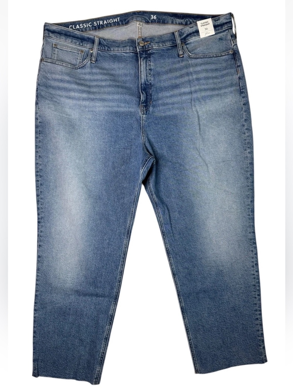 J. Crew High-Rise 90s Classic Straight-Fit Jeans Raw Hem Downtown Wash Womens 36